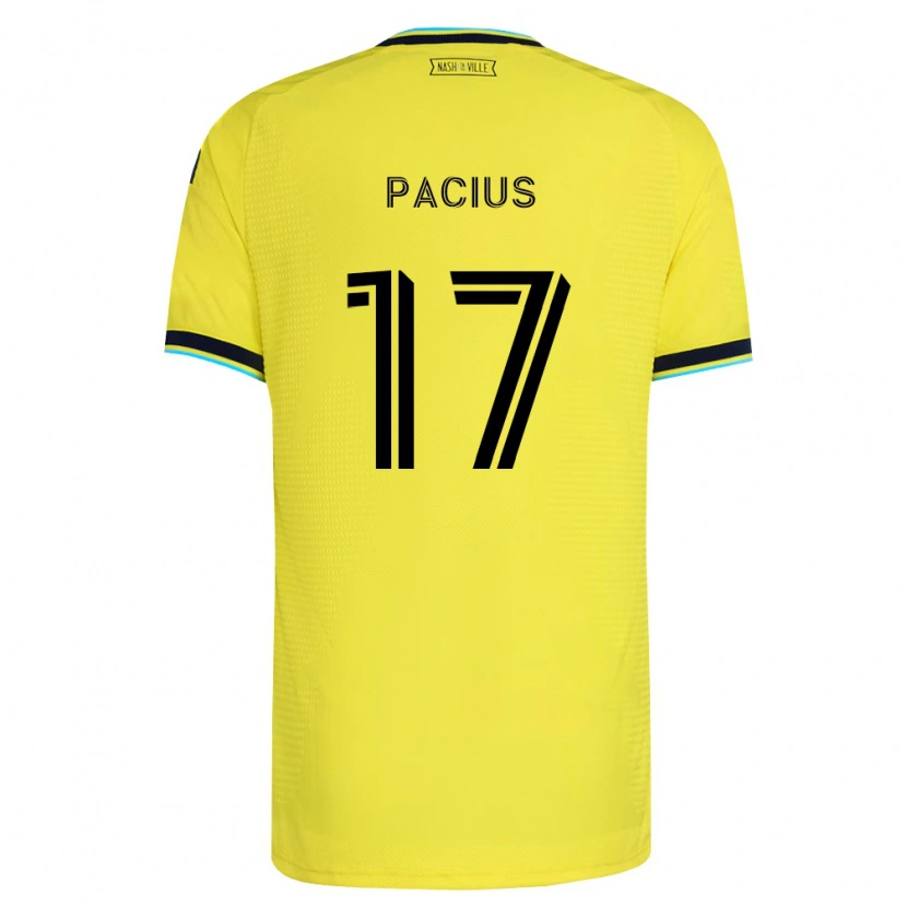 Danxen Enfant Maillot Woobens Pacius #17 Jaune Vif Bleu Marine Tenues Domicile 2026/27 T-Shirt