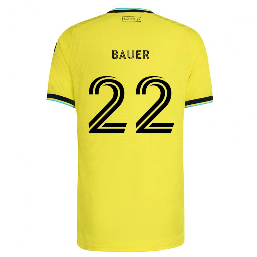 Danxen Enfant Maillot Josh Bauer #22 Jaune Vif Bleu Marine Tenues Domicile 2026/27 T-Shirt