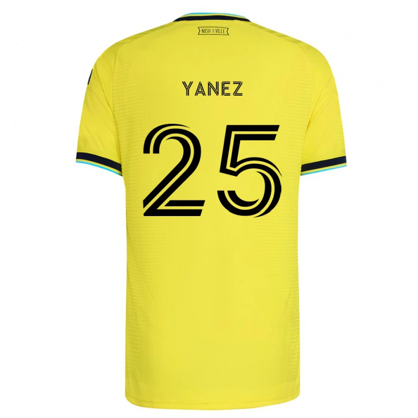 Danxen Enfant Maillot Zidane Yáñez #25 Jaune Vif Bleu Marine Tenues Domicile 2026/27 T-Shirt