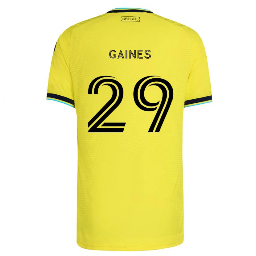 Danxen Enfant Maillot Julian Gaines #29 Jaune Vif Bleu Marine Tenues Domicile 2026/27 T-Shirt