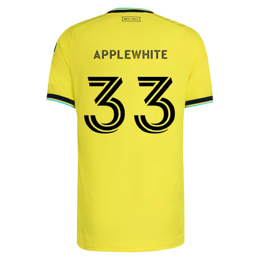 Danxen Enfant Maillot Christopher Applewhite #33 Jaune Vif Bleu Marine Tenues Domicile 2026/27 T-Shirt