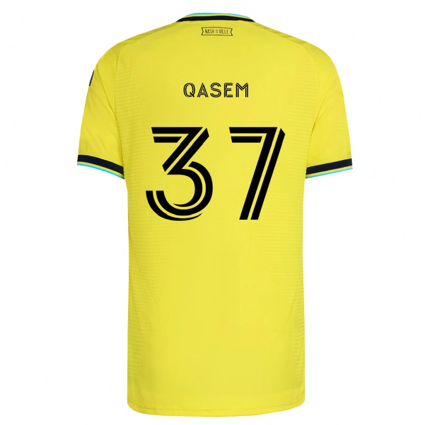 Danxen Enfant Maillot Ahmed Qasem #37 Jaune Vif Bleu Marine Tenues Domicile 2026/27 T-Shirt