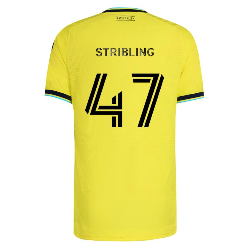 Danxen Enfant Maillot Liam Stribling #47 Jaune Vif Bleu Marine Tenues Domicile 2026/27 T-Shirt