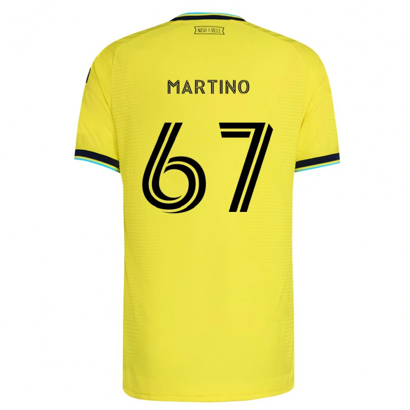 Danxen Enfant Maillot Ben Martino #67 Jaune Vif Bleu Marine Tenues Domicile 2026/27 T-Shirt
