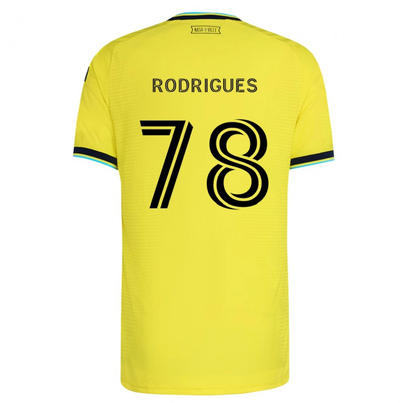 Danxen Enfant Maillot Giuliano Rodrigues #78 Jaune Vif Bleu Marine Tenues Domicile 2026/27 T-Shirt