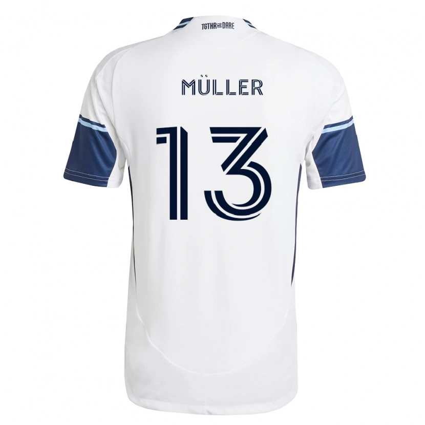 Danxen Enfant Maillot Thomas Müller #13 Blanc Bleu Royal Tenues Domicile 2026/27 T-Shirt