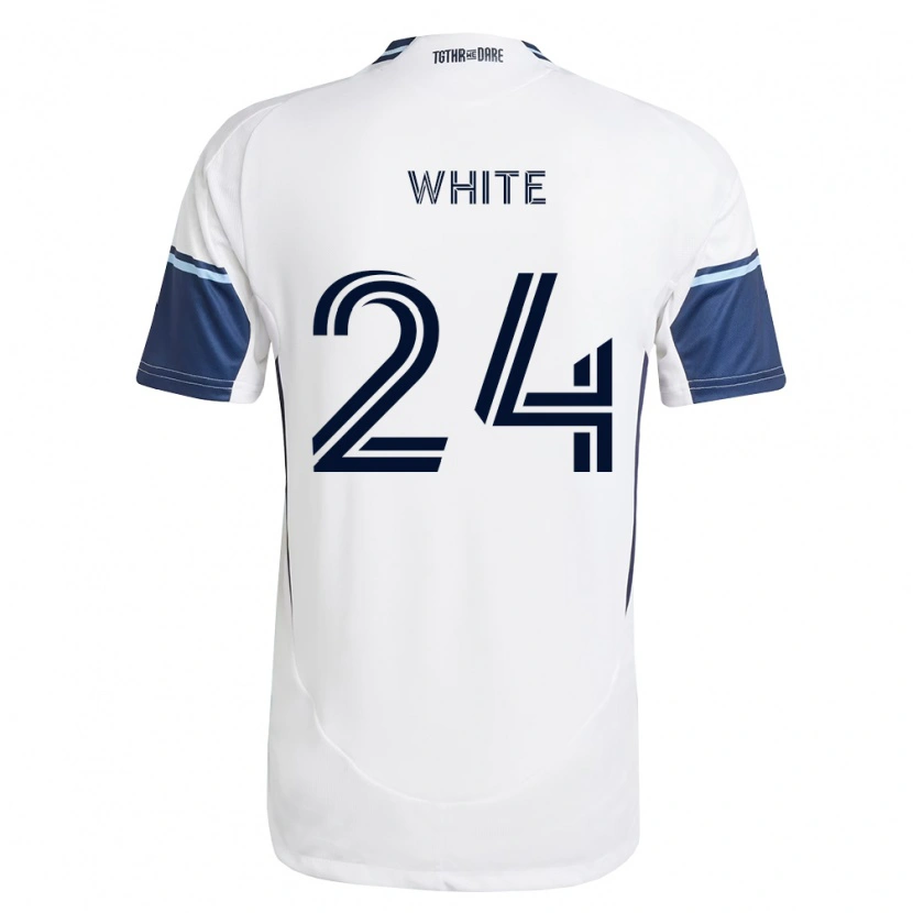 Danxen Enfant Maillot Brian White #24 Blanc Bleu Royal Tenues Domicile 2026/27 T-Shirt
