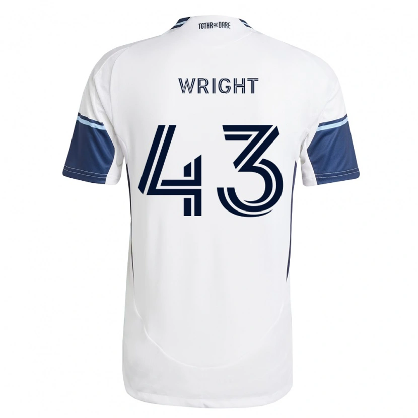 Danxen Enfant Maillot Trevor Wright #43 Blanc Bleu Royal Tenues Domicile 2026/27 T-Shirt