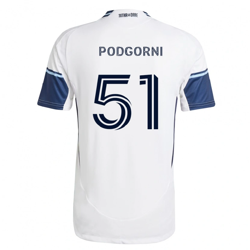 Danxen Enfant Maillot Kevin Podgorni #51 Blanc Bleu Royal Tenues Domicile 2026/27 T-Shirt