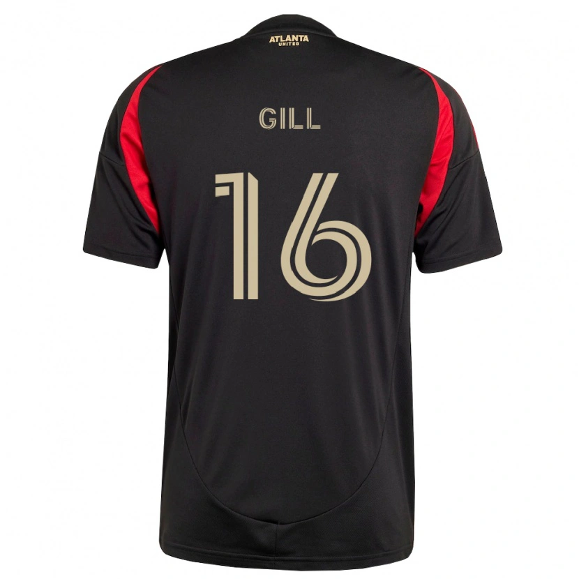 Danxen Enfant Maillot Adrian Gill #16 Noir Rouge Tenues Domicile 2026/27 T-Shirt