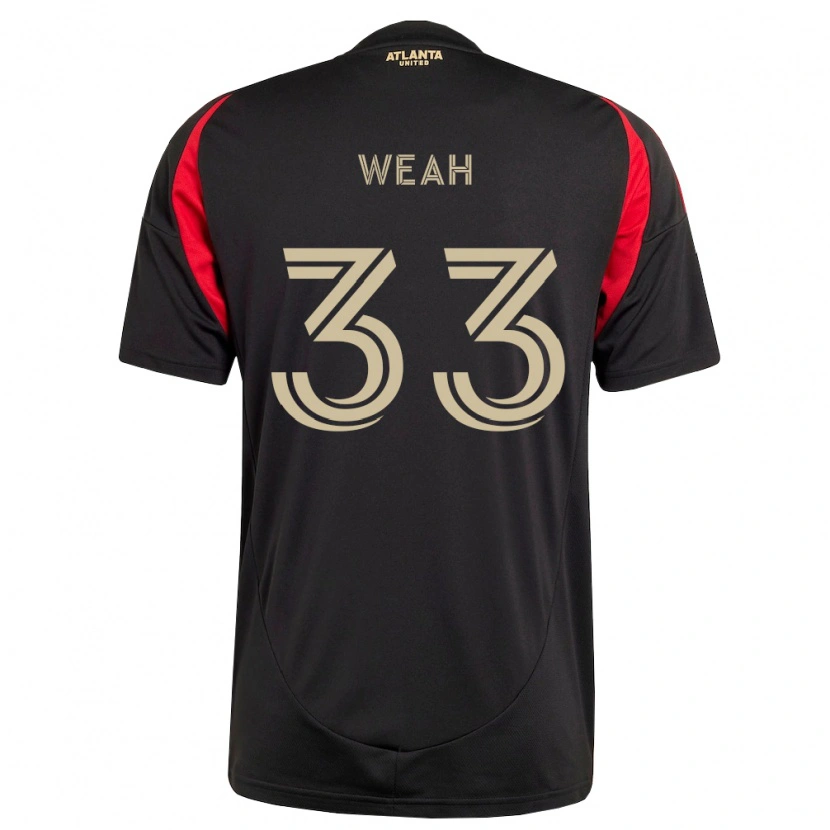 Danxen Enfant Maillot Patrick Weah #33 Noir Rouge Tenues Domicile 2026/27 T-Shirt