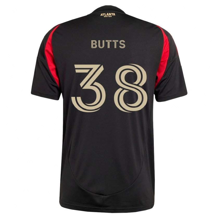 Danxen Enfant Maillot Liam Butts #38 Noir Rouge Tenues Domicile 2026/27 T-Shirt