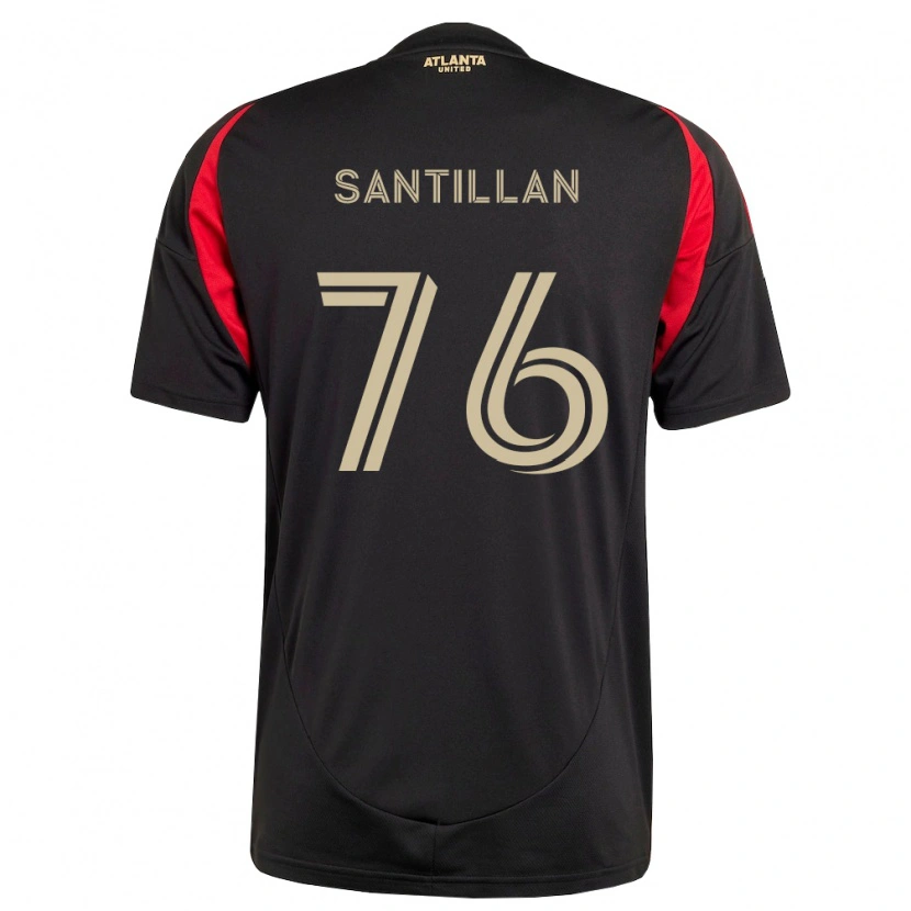Danxen Enfant Maillot Noe Santillan #76 Noir Rouge Tenues Domicile 2026/27 T-Shirt