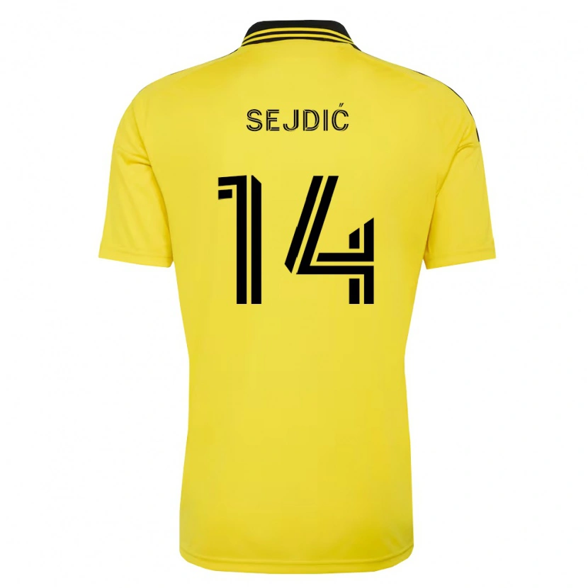 Danxen Enfant Maillot Amar Sejdić #14 Jaune Noir Tenues Domicile 2026/27 T-Shirt