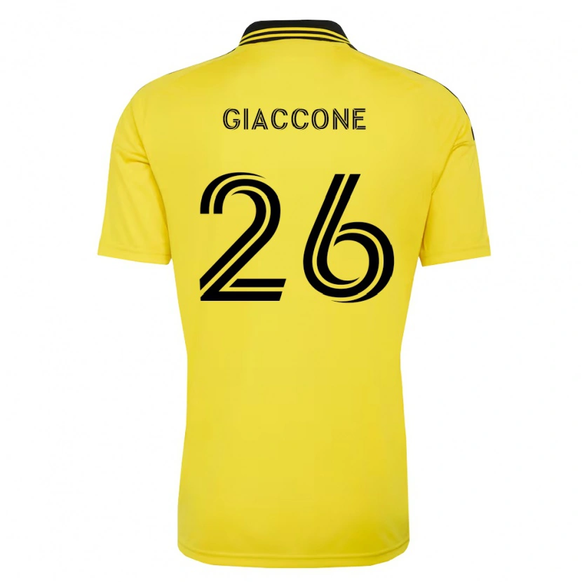 Danxen Enfant Maillot Lautaro Giaccone #26 Jaune Noir Tenues Domicile 2026/27 T-Shirt