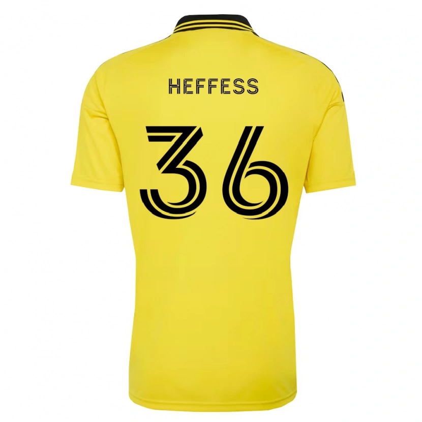 Danxen Enfant Maillot Isaac Heffess #36 Jaune Noir Tenues Domicile 2026/27 T-Shirt