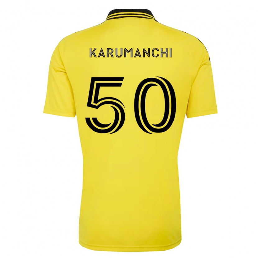Danxen Enfant Maillot Tarun Karumanchi #50 Jaune Noir Tenues Domicile 2026/27 T-Shirt