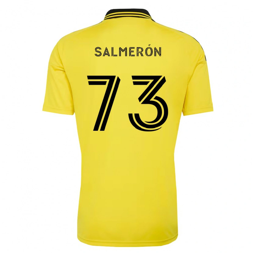 Danxen Enfant Maillot Jorge Salmerón #73 Jaune Noir Tenues Domicile 2026/27 T-Shirt
