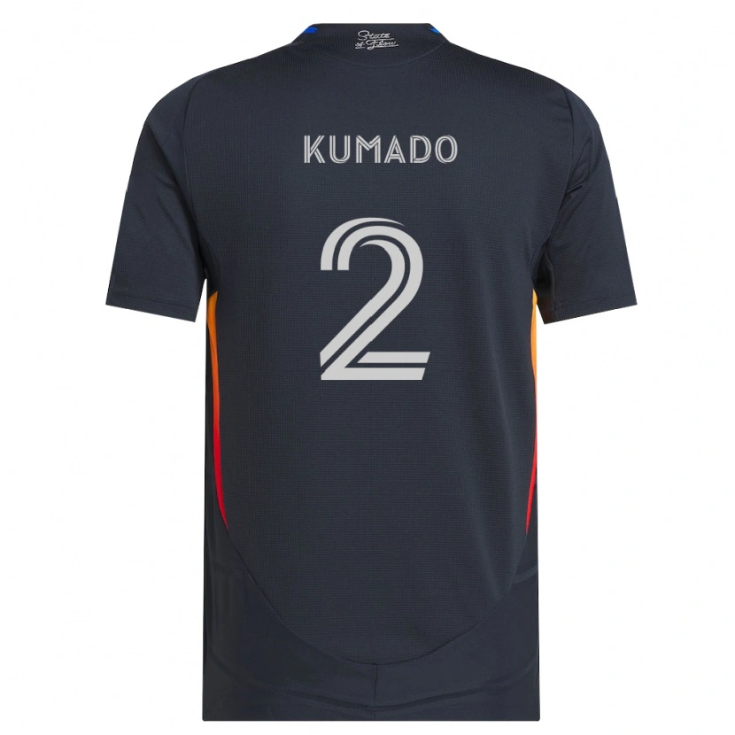 Danxen Enfant Maillot Willy Kumado #2 Gris Foncé Rouge Tenues Domicile 2026/27 T-Shirt