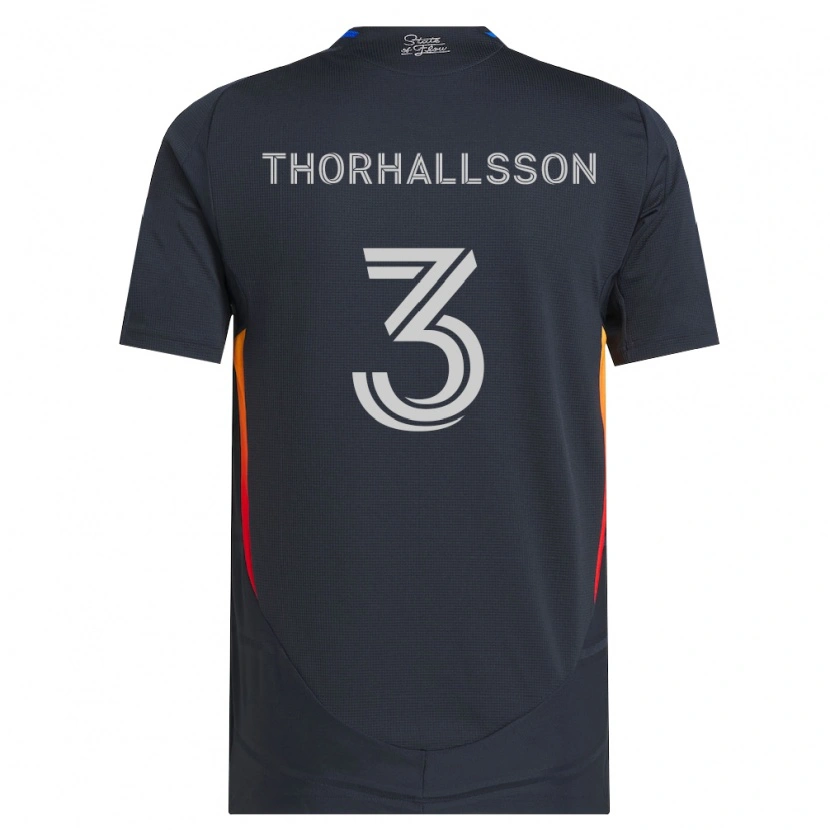Danxen Enfant Maillot Dagur Dan Thórhallsson #3 Gris Foncé Rouge Tenues Domicile 2026/27 T-Shirt