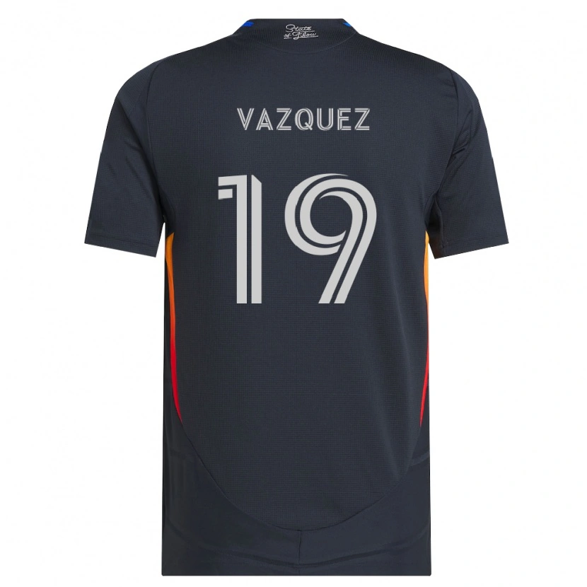 Danxen Enfant Maillot David Vazquez #19 Gris Foncé Rouge Tenues Domicile 2026/27 T-Shirt