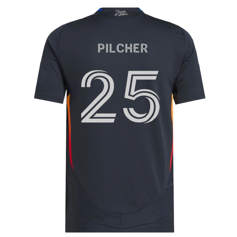 Danxen Enfant Maillot Ian Pilcher #25 Gris Foncé Rouge Tenues Domicile 2026/27 T-Shirt