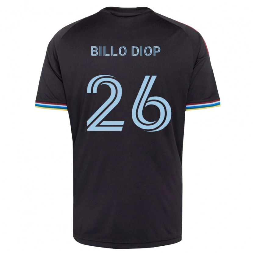 Danxen Enfant Maillot Mamadou Billo Diop #26 Noir Bleu Ciel Tenues Domicile 2026/27 T-Shirt