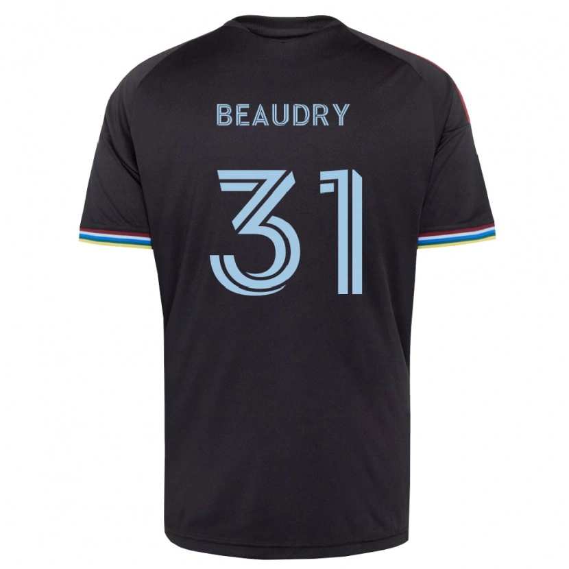 Danxen Enfant Maillot Adam Beaudry #31 Noir Bleu Ciel Tenues Domicile 2026/27 T-Shirt