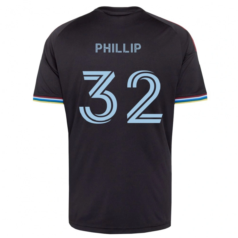 Danxen Enfant Maillot Donavan Phillip #32 Noir Bleu Ciel Tenues Domicile 2026/27 T-Shirt