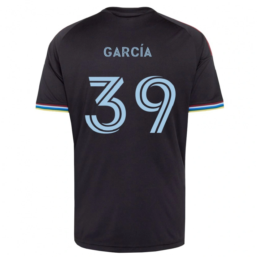 Danxen Enfant Maillot Luis García #39 Noir Bleu Ciel Tenues Domicile 2026/27 T-Shirt