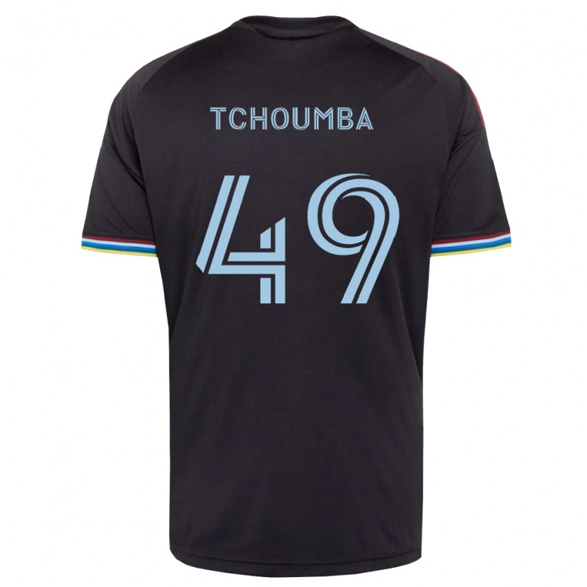 Danxen Enfant Maillot Nathan Tchoumba #49 Noir Bleu Ciel Tenues Domicile 2026/27 T-Shirt