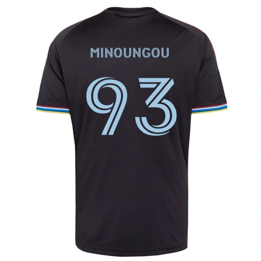 Danxen Enfant Maillot Georgi Minoungou #93 Noir Bleu Ciel Tenues Domicile 2026/27 T-Shirt