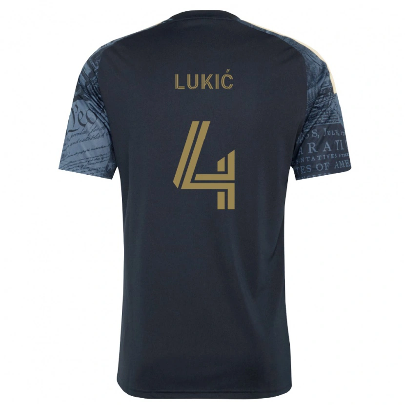 Danxen Enfant Maillot Jovan Lukić #4 Bleu Marine Marron Tenues Domicile 2026/27 T-Shirt