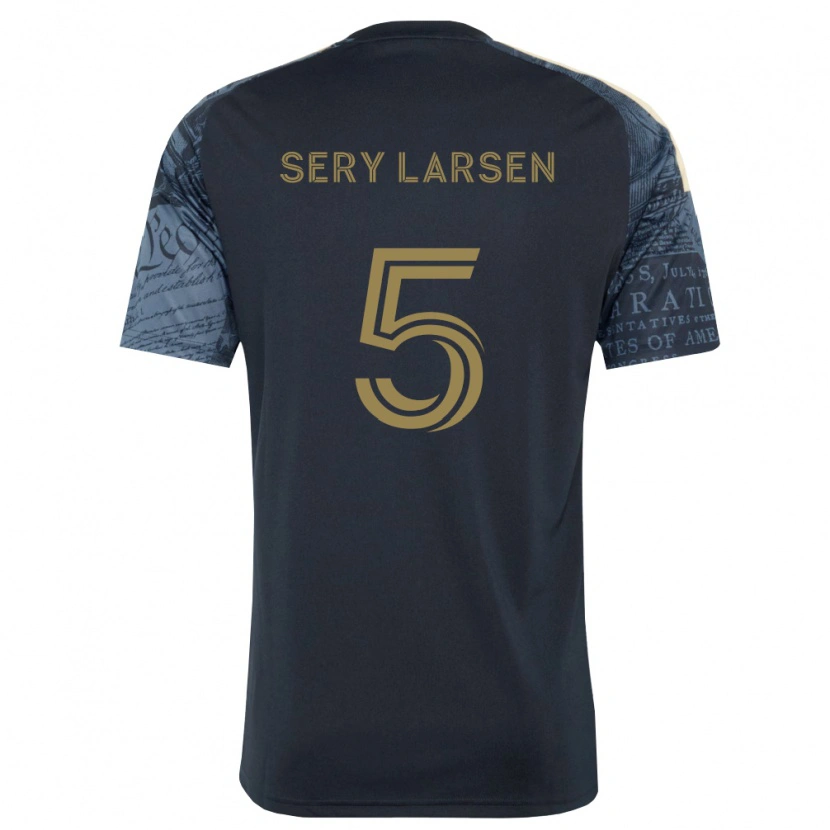 Danxen Enfant Maillot Japhet Sery Larsen #5 Bleu Marine Marron Tenues Domicile 2026/27 T-Shirt