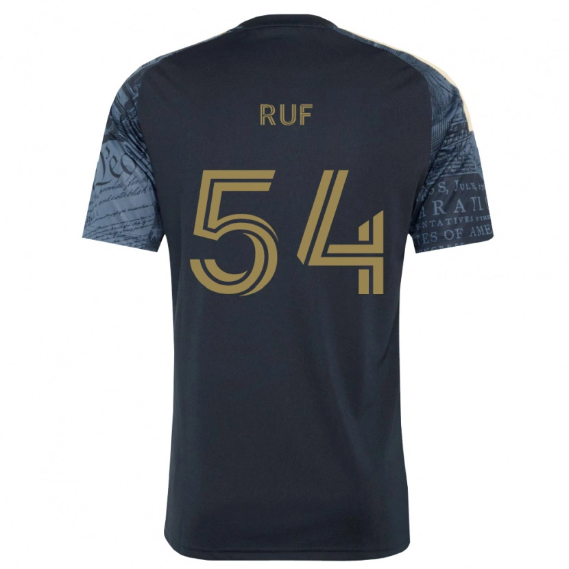 Danxen Enfant Maillot John Ruf #54 Bleu Marine Marron Tenues Domicile 2026/27 T-Shirt