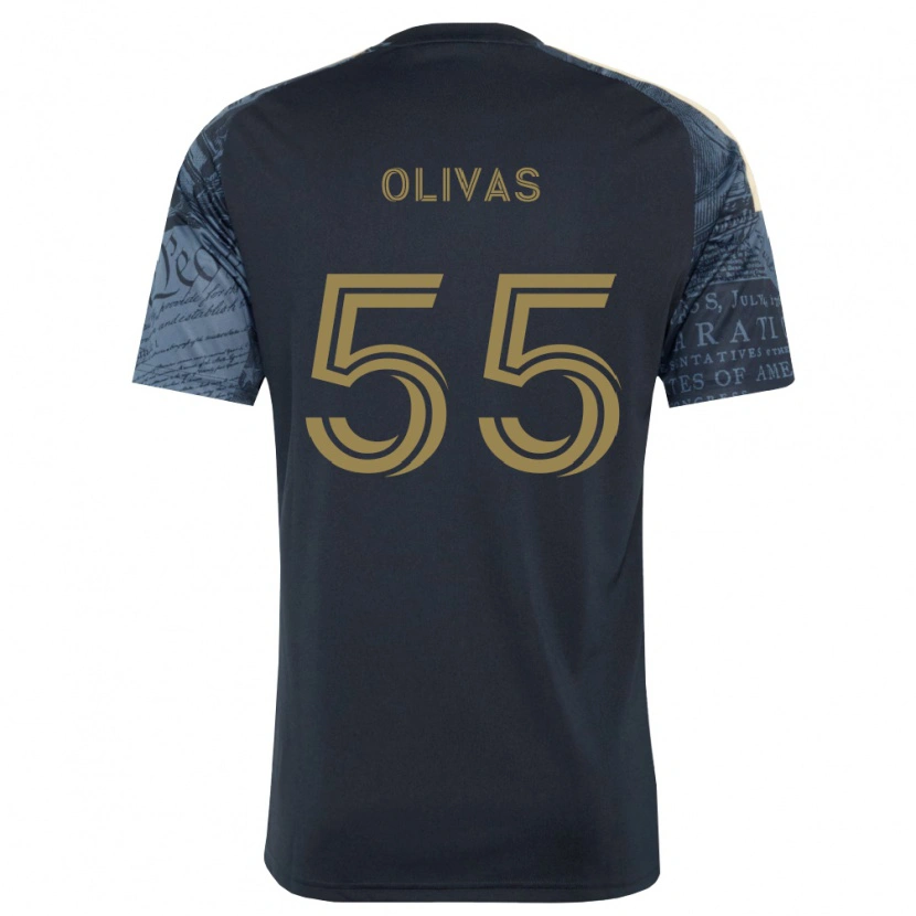 Danxen Enfant Maillot Sal Olivas #55 Bleu Marine Marron Tenues Domicile 2026/27 T-Shirt