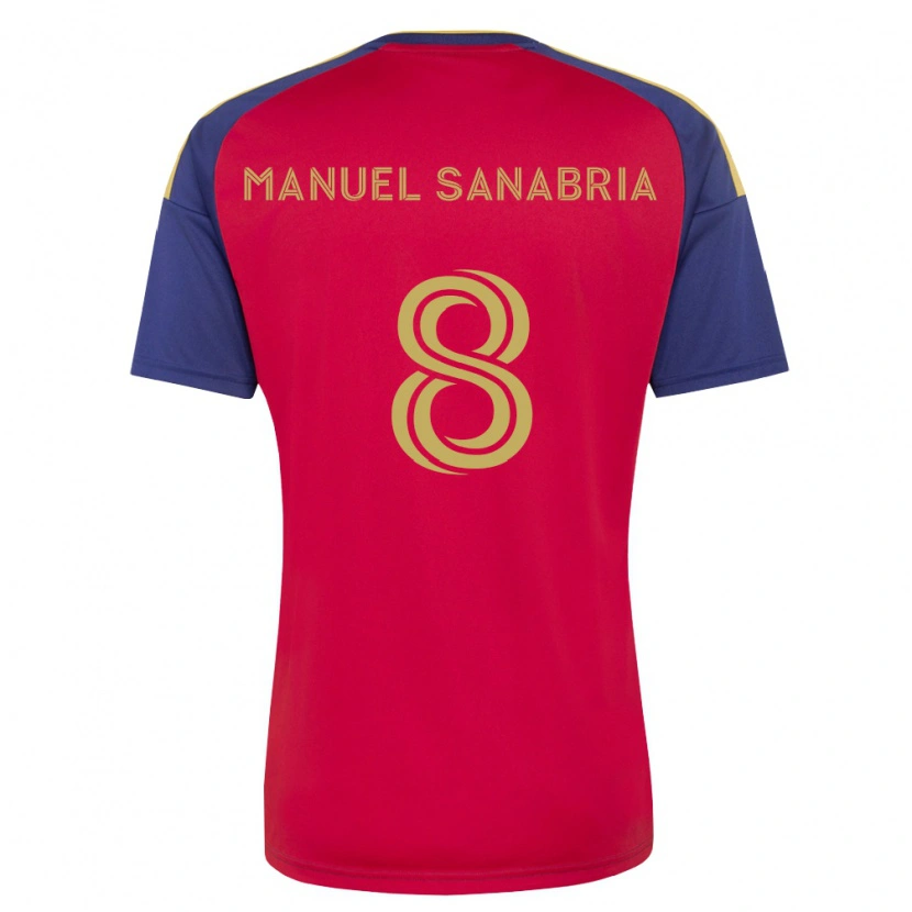 Danxen Enfant Maillot Juan Manuel Sanabria #8 Bleu Royal Marron Rouge Tenues Domicile 2026/27 T-Shirt
