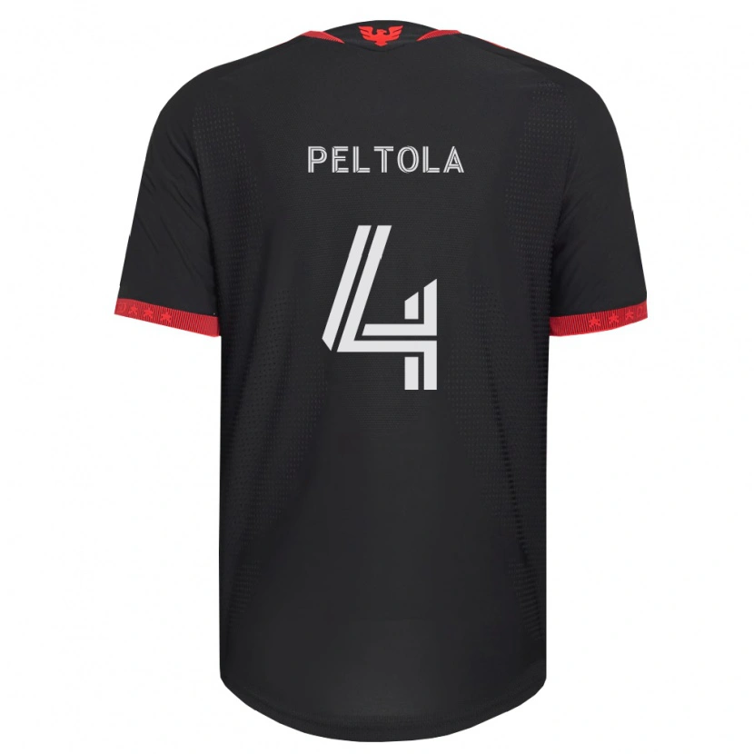 Danxen Enfant Maillot Matti Peltola #4 Noir Blanc Rouge Tenues Domicile 2026/27 T-Shirt