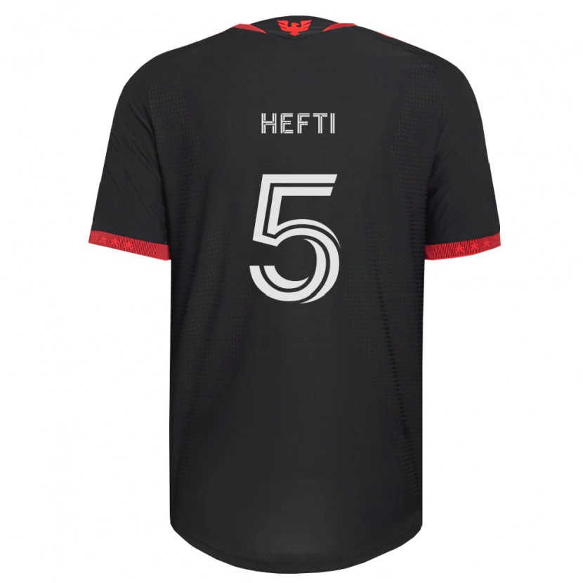 Danxen Enfant Maillot Silvan Hefti #5 Noir Blanc Rouge Tenues Domicile 2026/27 T-Shirt