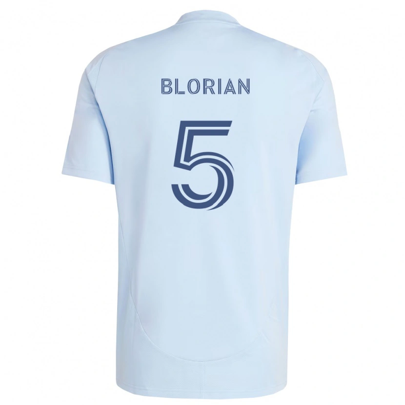 Danxen Enfant Maillot Or Blorian #5 Bleu Clair Gris Clair Tenues Domicile 2026/27 T-Shirt