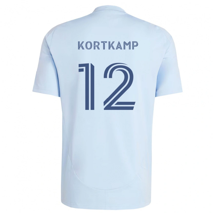 Danxen Enfant Maillot Jack Kortkamp #12 Bleu Clair Gris Clair Tenues Domicile 2026/27 T-Shirt