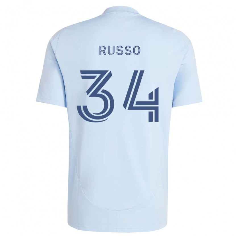 Danxen Enfant Maillot Daniel Russo #34 Bleu Clair Gris Clair Tenues Domicile 2026/27 T-Shirt