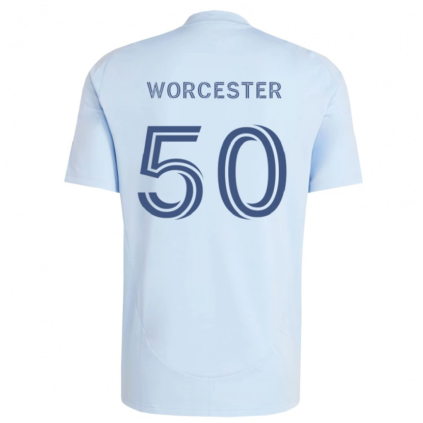 Danxen Enfant Maillot Sam Worcester #50 Bleu Clair Gris Clair Tenues Domicile 2026/27 T-Shirt