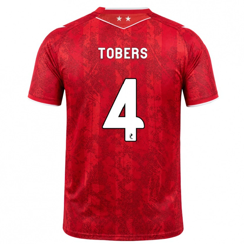 Danxen Enfant Maillot Kristers Tobers #4 Rouge Blanc Tenues Domicile 2026/27 T-Shirt
