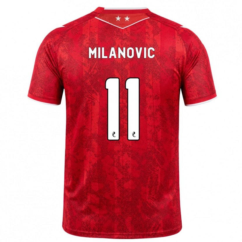 Danxen Enfant Maillot Nicolas Milanovic #11 Rouge Blanc Tenues Domicile 2026/27 T-Shirt