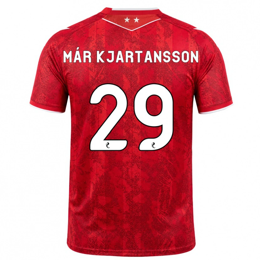 Danxen Enfant Maillot Kjartan Már Kjartansson #29 Rouge Blanc Tenues Domicile 2026/27 T-Shirt