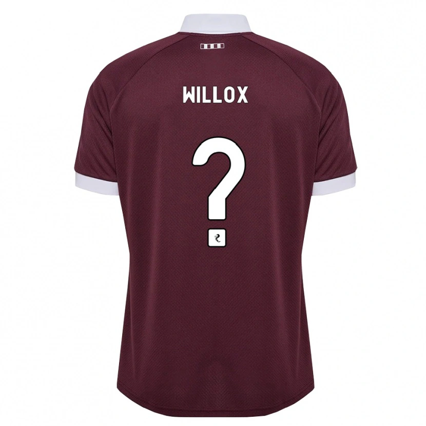 Danxen Enfant Maillot Harry Willox #0 Blanc Bordeaux Tenues Domicile 2026/27 T-Shirt