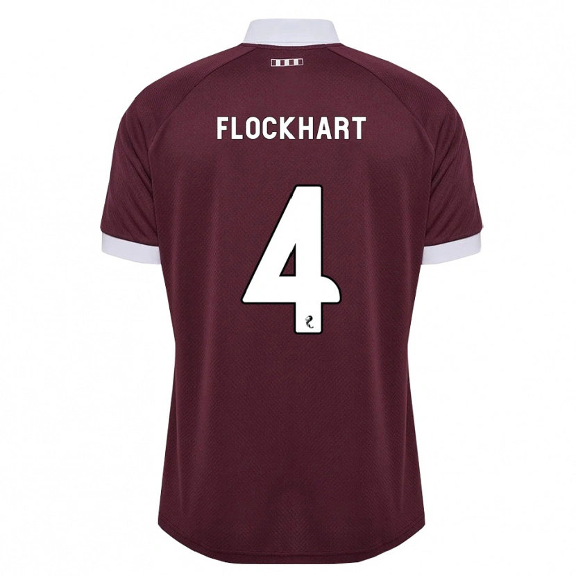 Danxen Enfant Maillot Robbie Flockhart #4 Blanc Bordeaux Tenues Domicile 2026/27 T-Shirt