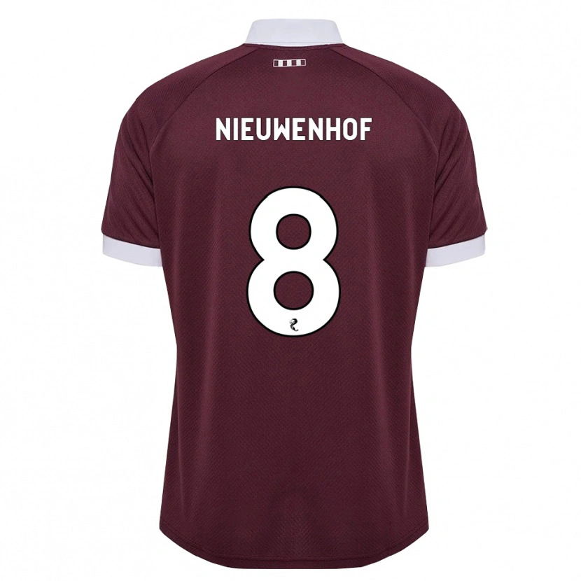 Danxen Enfant Maillot Calem Nieuwenhof #8 Blanc Bordeaux Tenues Domicile 2026/27 T-Shirt