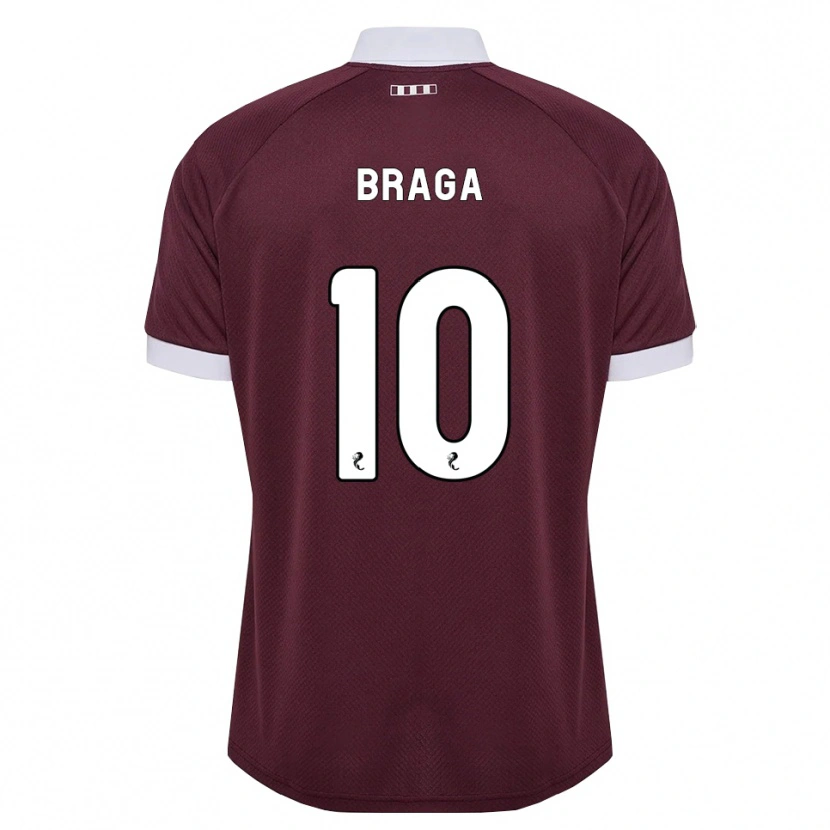 Danxen Enfant Maillot Cláudio Braga #10 Blanc Bordeaux Tenues Domicile 2026/27 T-Shirt